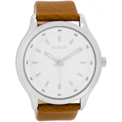 OOZOO Timepieces 50mm Cognac Brown Leather Strap C7430